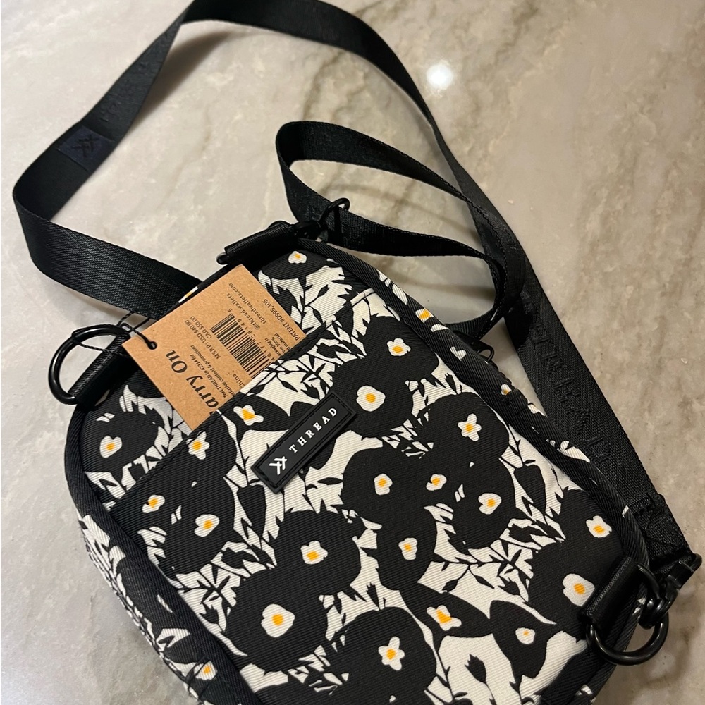 Women's Threads Black Floral Crossbody Style/Carry On Bag